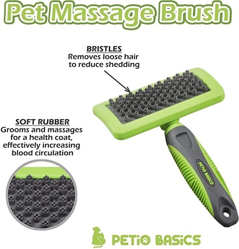 Petio Basics Curry Comb Massaging Dog & Cat Grooming Brush Features, Soft Rubber - Picture 3 of 6