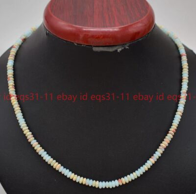 Elegant 2x4mm Smooth Shoushan Stone Round Gemstone Beads Necklace 18-36''