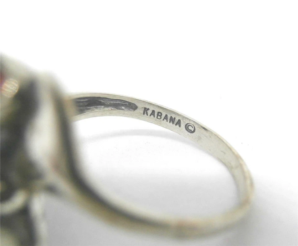 NUEVO DE LOTE - KABANA Anillo de derivación de plata esterlina granate natural DOLPHIN tamaños 8,5 o 9 Foto 4 de 4