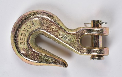 2x G70 3/8" Clevis Grab Hooks Tow Chain f Flatbed Trailer Tie Down Hauling Rig - Picture 5 of 8