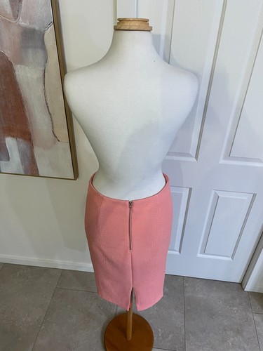 Womens Skirt Bardot Sexy Pink / Peach / Salmon Textured High Waist Skirt Size 12 - Picture 10 of 18