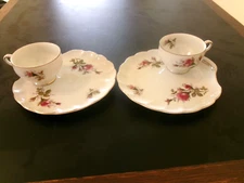 2 Vintage Japanese Bella Rose Breakfast/Snack Sets Cups & Saucers
