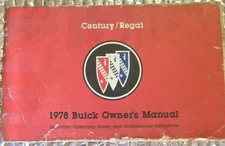 1978 Factory original owners manual  Buick Century Regal FREE SHIPPING