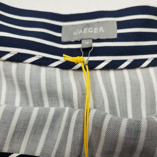 Jaeger Skirt A-Line Knee Length BNWT UK 18 BLue Lyocell Striped RRP £125 - Picture 3 of 9