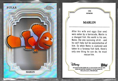 Topps Chrome Disney 2024 #106 Marlin Findet Nemo Refractor Karte