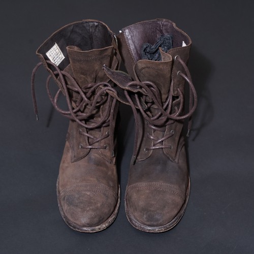 ALL SAINTS Mens Leather Boots UK9 US10 EU43 Suede Military Montgomery Side Zip - Picture 15 of 24