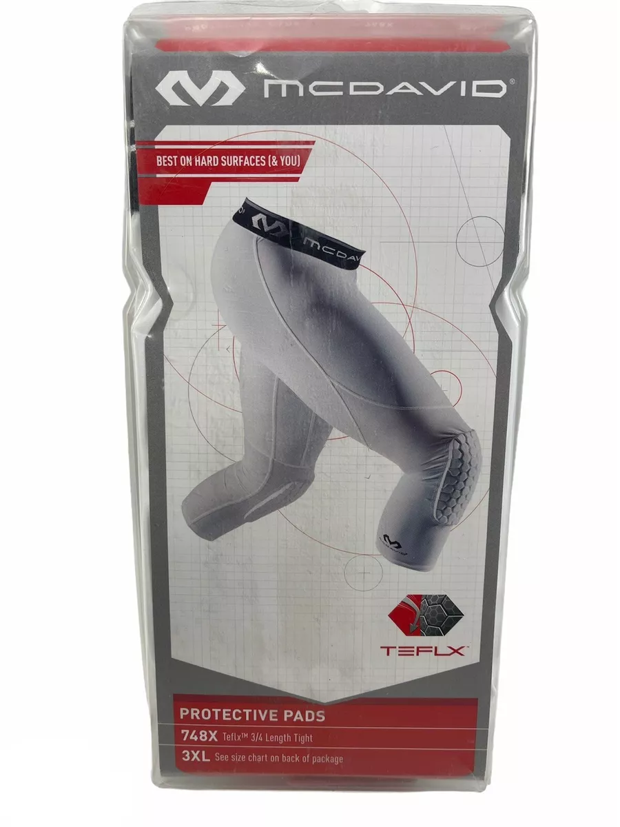 Compression Tights 3XL McDavid TEFLX Protective Pads White 3/4