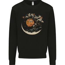 A Japanese Syle Tree on a Moon Fantasy Mens Sweatshirt Jumper