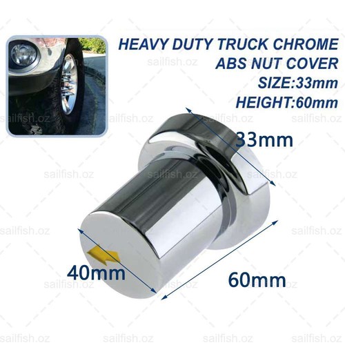 Chrome 20PCS X 33mm Safety Arrow Chrome ABS Wheel Nut Covers Caps For Trucks Bus - Picture 2 of 12