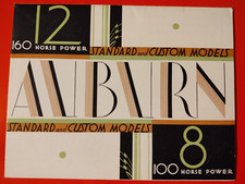 Original 1933 Auburn 12 cyl/160 hp and  8cyl/100hp Standard Models Car Brochure