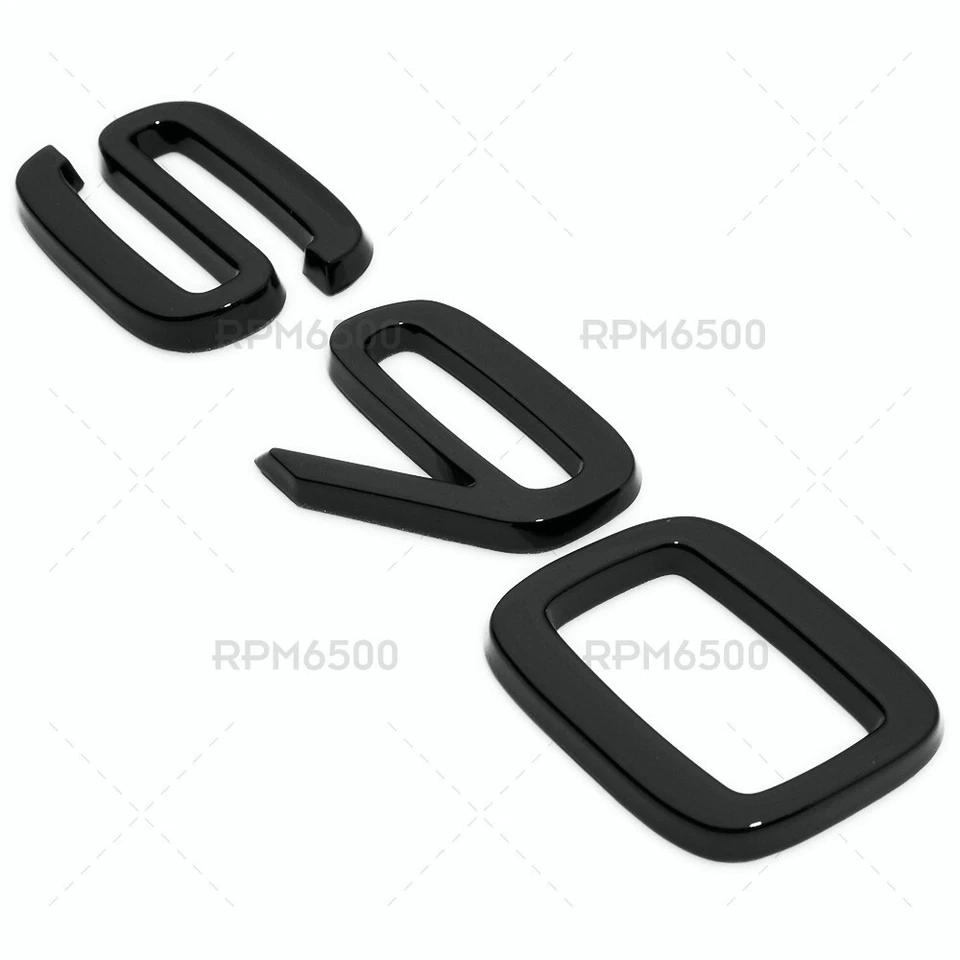 Volvo S90 Rear Trunk Lid Letter Logo Badge Nameplate Emblem Sport Gloss Black - Image 3 of 4