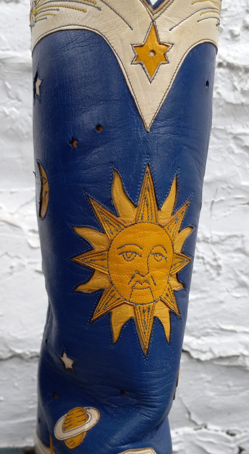 ROCKETBUSTER Custom Made Retro Cowboy Boots, Astro, Men's 10.