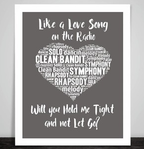 Clean Bandit Symphony Music Love Song Lyrics Heart Framed Art Print Wedding Gift Clean Bandit Symphony Music Love Song Lyrics Heart Framed Art Print Wedding Gift