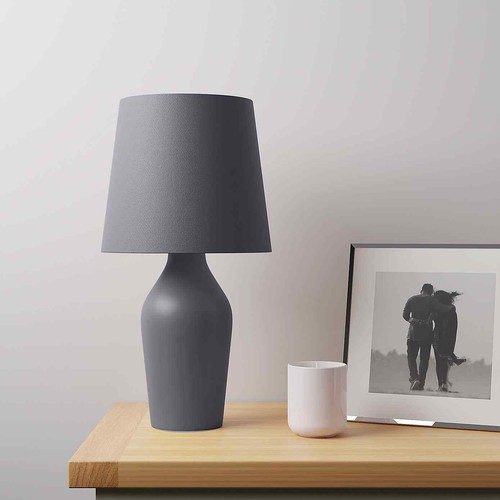 Nueva lámpara de mesa de gres Ava con sombra de tela de polialgodón decoración del hogar M-21 - Imagen 19 de 21