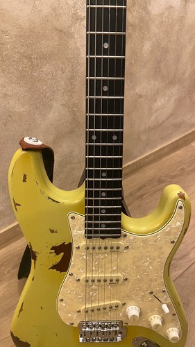 Guitarra perfecta Stratocaster Jimi Hendrix derecha cabeza inversa, reliquia cuerpo caoba - Imagen 2 de 9