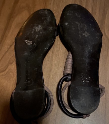 Stella McCartney ~ schwarze, olivfarbene, silberne Sandalen mit niedrigem Absatz ~ Made in Italy - Bild 5 von 6