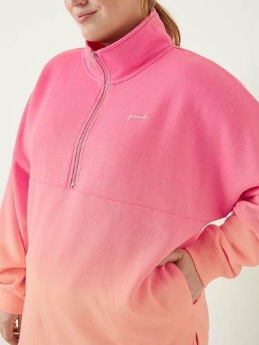 Victoria's Secret Pink Varsity Half Zip Pullover Sweatshirt - Picture 25 of 27