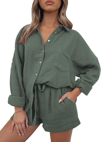 2 Piece Sets For Women Lounge Wear Matching Two Piece Pajama Fashion Oversize...