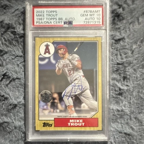 Topps 2022 Mike Trout 1987 Baseball Autograph PSA 10 #87BAMT Trading Card