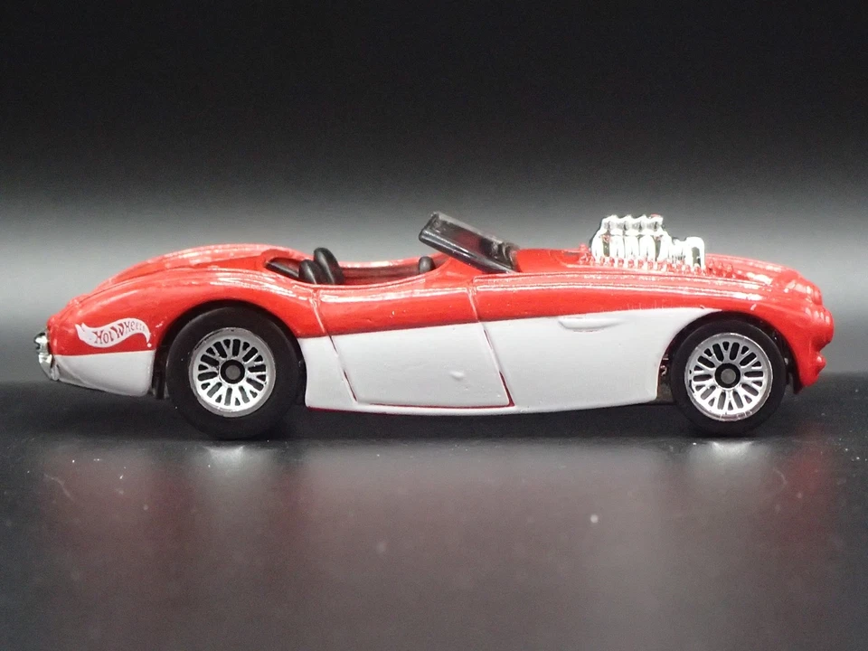 1953-1956 Austin Healey Roadster Convertible Rosso 1:64 Scala Modellino Auto - Immagine 3 di 4