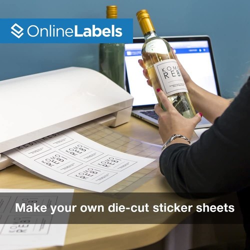 Sticker Paper, 250 Sheets, White Matte, 8.5" x 11" Full Sheet Label, Works wi... - Picture 3 of 6