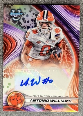 Antonio Williams 2024 Bowman U Best Refractor Auto Clemson WR #BOA-AW