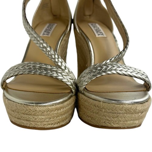 Badgley Mischka Lita Metallic Espadrille Wedge Sandal Gold Women's Size 8 $215 - Picture 4 of 16