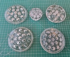 Vintage Clear Glass Flower Frogs Footed Domed Assortment Lot of 5 - AL