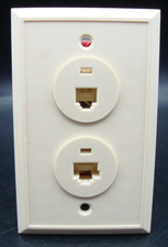 Modular Wall Plate RJ45/8P8C Data Jack  RJ12/6P6C Phone Jack Ivory Qty 1 