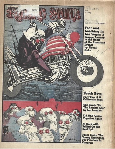 JOURNALIST LEGEND HUNTER S. THOMPSON SIGNED 1971 ROLLING STONE FEAR AND LOATHING