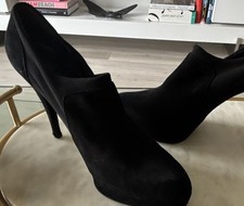 Salvatore Ferragamo Women s Black Suede Ankle...