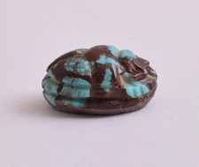 Carved Turquoise Scarab Beetle Egyptian Symbol of Power