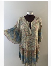 Spell And The Gypsy/Oasis Mini Dress/Statement Sleeves/ Metallic Thread ￼