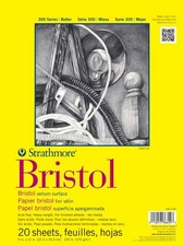 Strathmore 300 Series Tape Bound Bristol Pad, 100 lb. 9 x 12 inches, Vellum