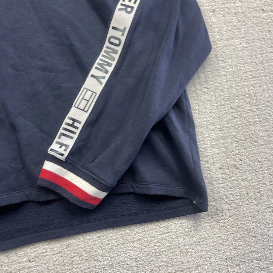 Tommy Hilfiger Sport Hoodie Sweatshirt Logo Tape Navy Blue Adult Size XXL — 第 2/2 张图片