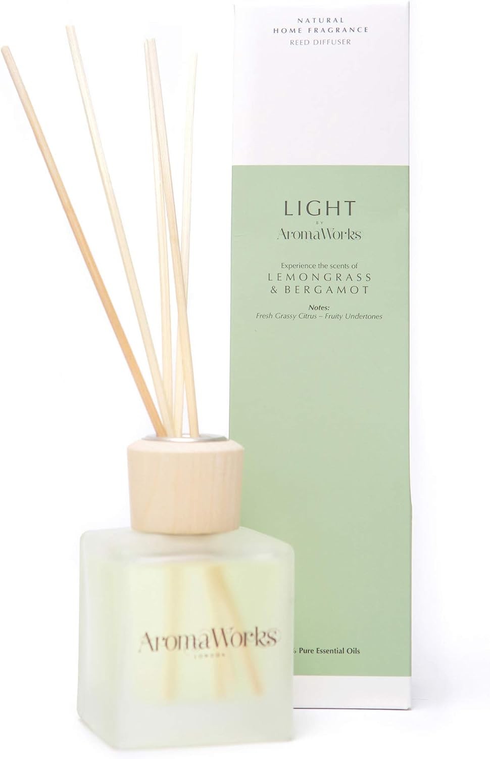 AromaWorks Light Reed Diffuser 100ml Lemongrass & Bergamot Natural Home