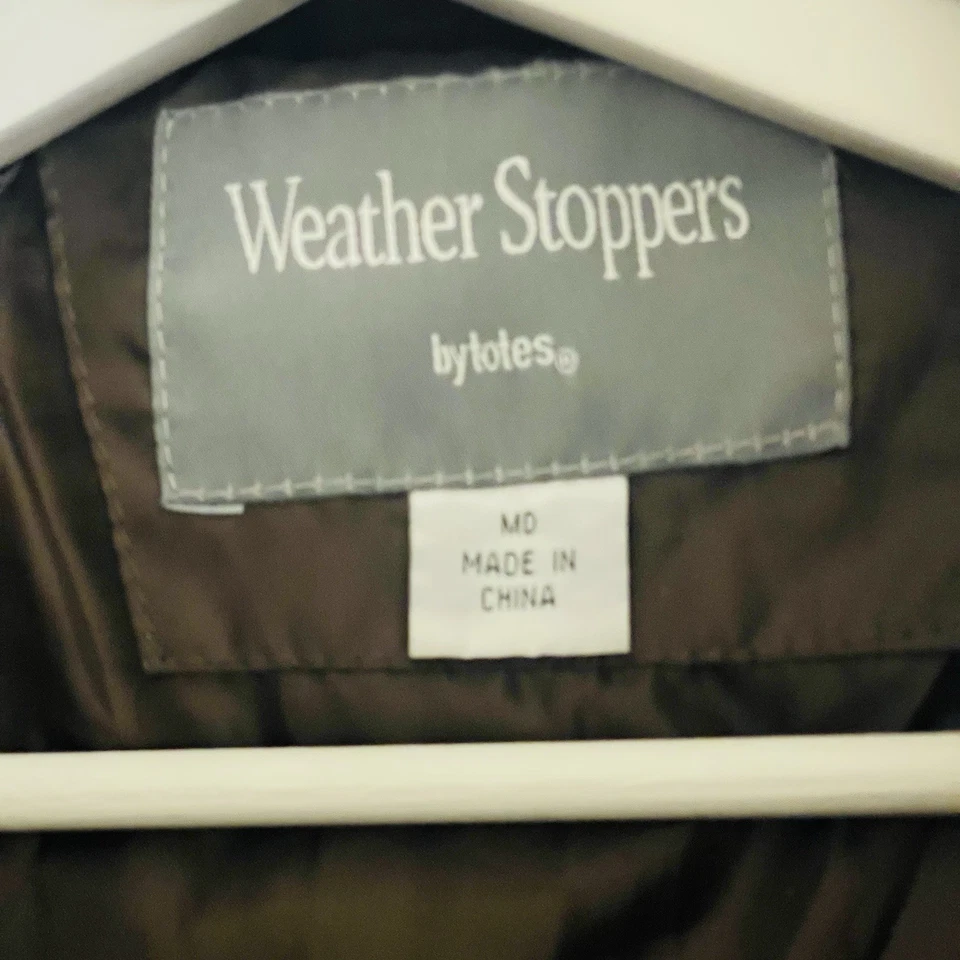 Wheather Stopper 女式 Puffer 外套可拆卸连帽衫棕色 M 码 — 第 3/4 张图片