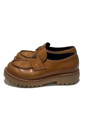 PRADA Leather Loafers Cognac 2DE151 EU41.5 US8.5 Brown