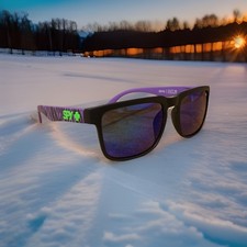 SPY+ Helm Sunglasses Purple Striped Frame Mul...