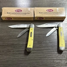 Lot Of 2 CASE XX CUTLERY CO USA 1989 YELLOW COMP #3249