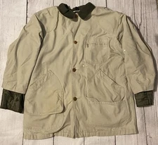 VTG LL Bean Chore Coat Field Barn Jacket Flannel Liner Size L FLAWED 70s 80s
