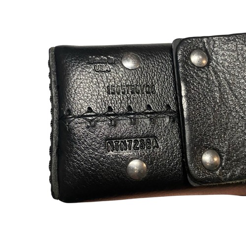 Motorola Portable Radio Belt Holder Leather Black Vintage Pack 2 Way Snap Close - Picture 5 of 6