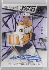 2021 Upper Deck SP Game Used Purple Memorabilia 17/25 Philip Tomasino Auto 0q5