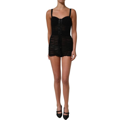 DOLCE & GABBANA Kleid Schwarz Baumwolle Korsett Style Tailliert Mini IT40/US6/S 1200usd - Bild 1 von 7