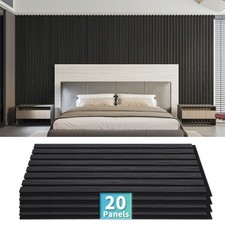 Art3d 20-Pack 3D Wood-Look Acoustic Wall Panels 24x12 MDF Ceiling Tiles Decor