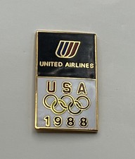 Vintage 1988 Olympic Pin ~ Calgary ~ Seoul ~ USA Team ~ United Airlines