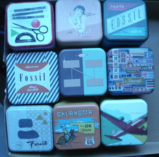 9  verschiedene  FOSSIL Blechdosen  / R 20-07