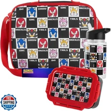 Get Trend Sonic the Hedgehog Water Bottle Lunch Box Lunch Bag Kids Set 3 Pcs 
