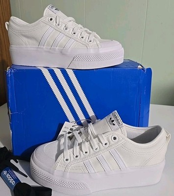 Adidas Nizza Platform Lace Up  Women s White Sneakers Casual Size 6.5