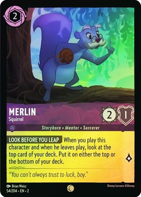 Lorcana  FOIL  Merlin - Squirrel  - Rise of the Floodborn # 054